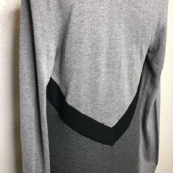WHBM gray black chevron open front draped cardigan size Small - Picture 10 of 14